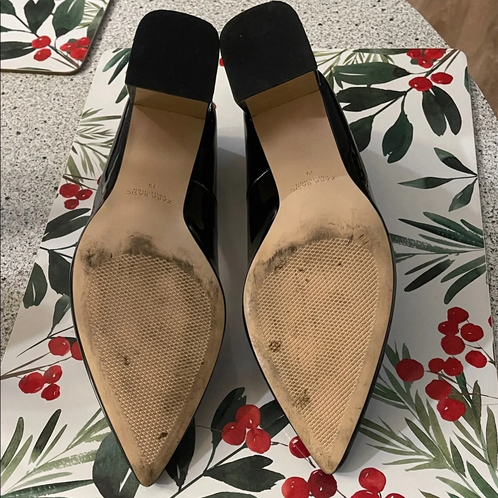Zara Glossy Black Women's Heels